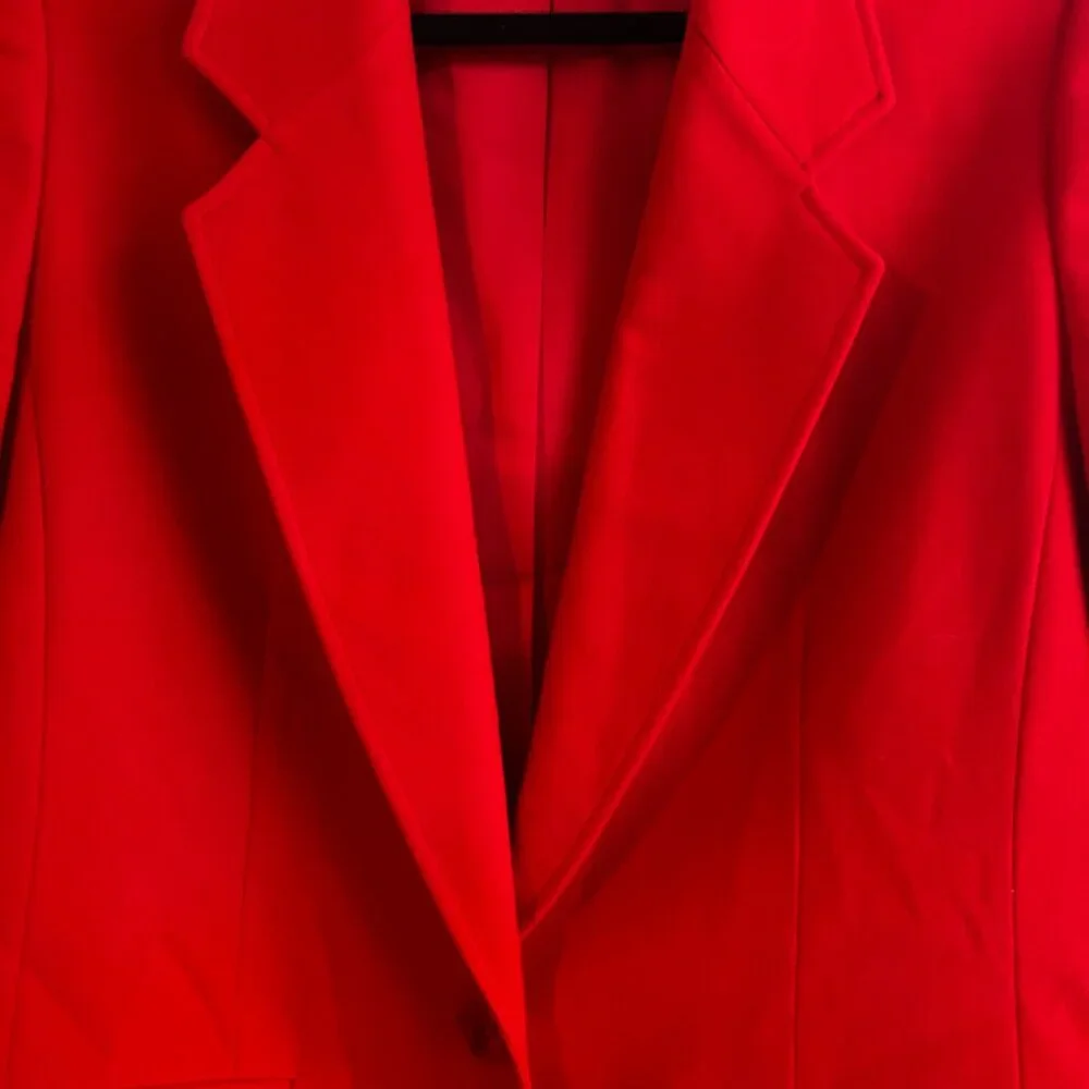 VINTAGE 60's Pendleton Bright Red 100% Wool Blazer with Single Button Closure - Picture 4 of 8